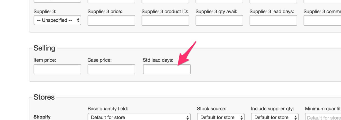 std_lead_time setting