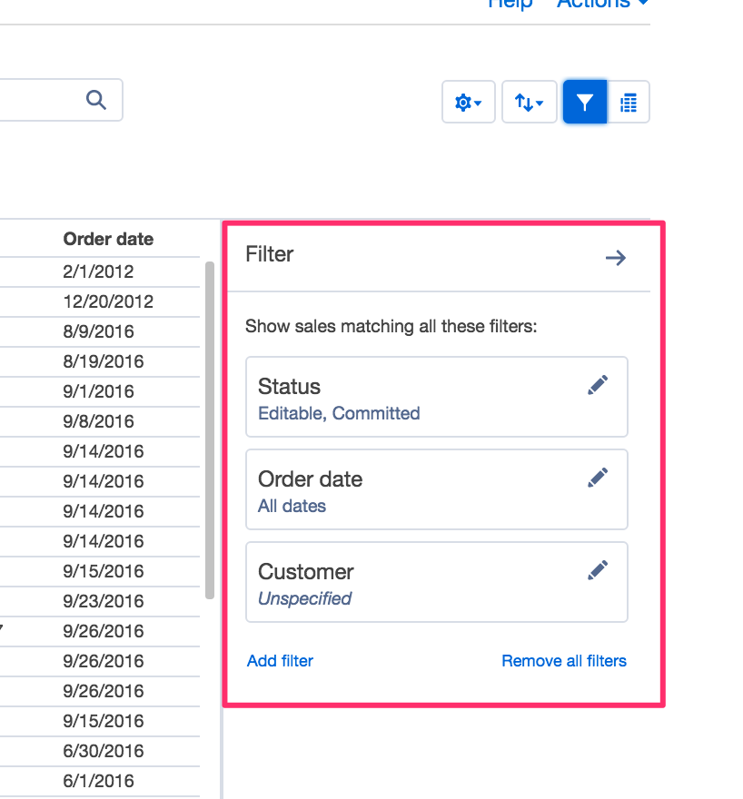 Improvements to Sale and Purchase Order list screens
