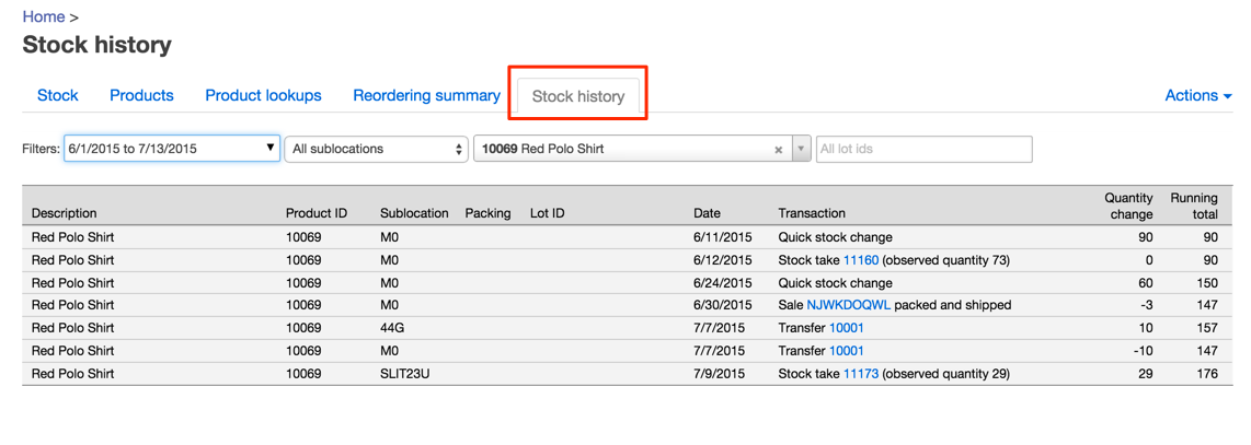, Quickly audit stock changes with NEW &#8216;Stock History&#8217; screen