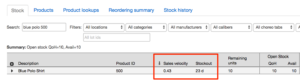 sales velocity reordering