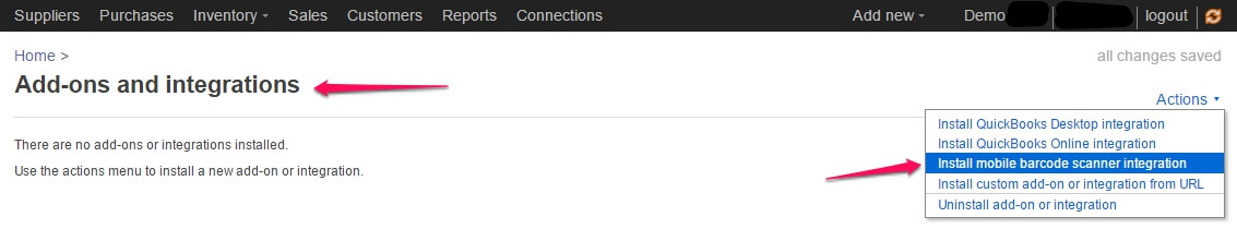 Add Barcode Integration