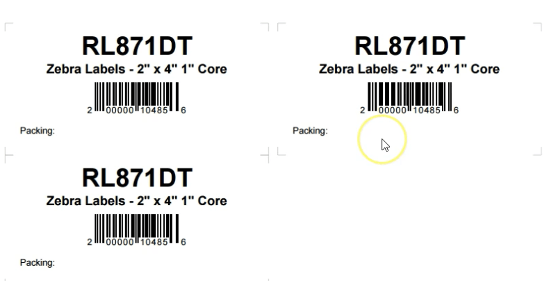 Print barcode labels for shipment 