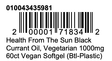 Product Label Example 1