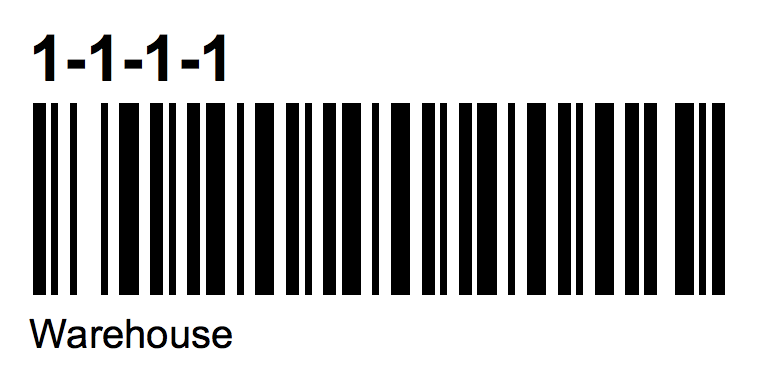 Sublocation Barcode Label Example