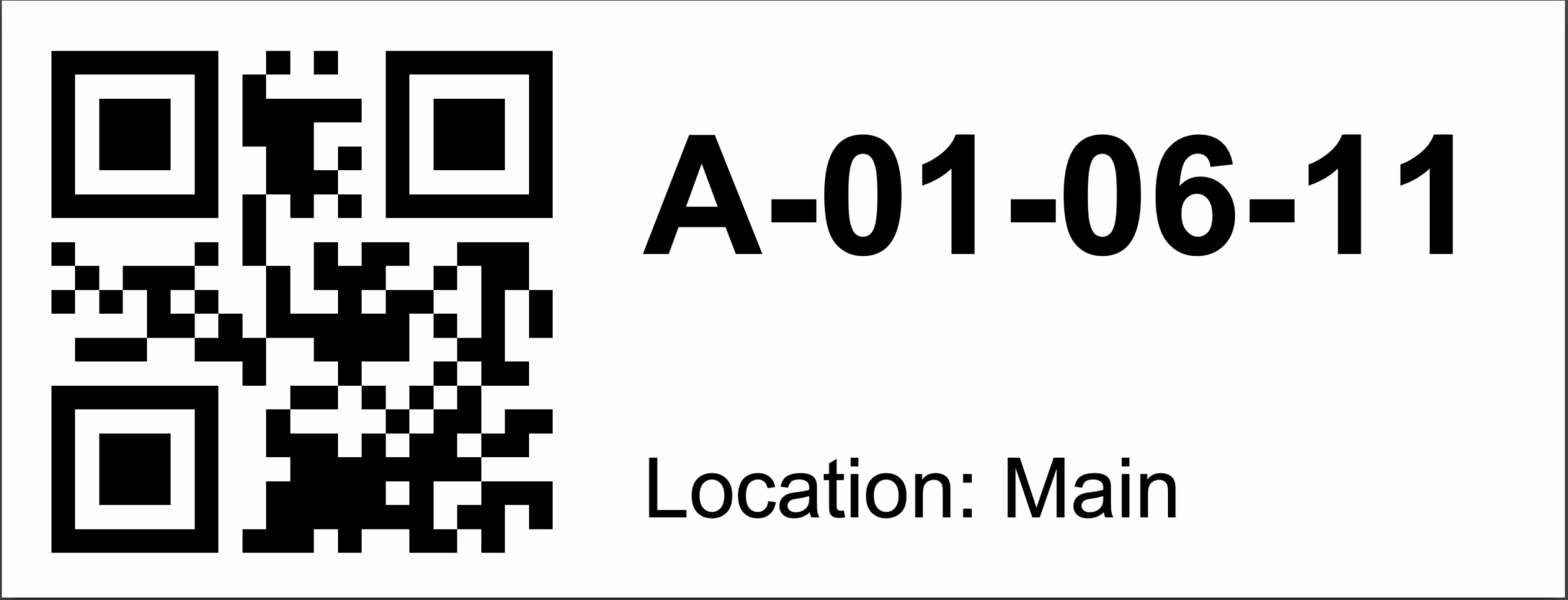 QR Code Sublocations QR Code sublocation label example