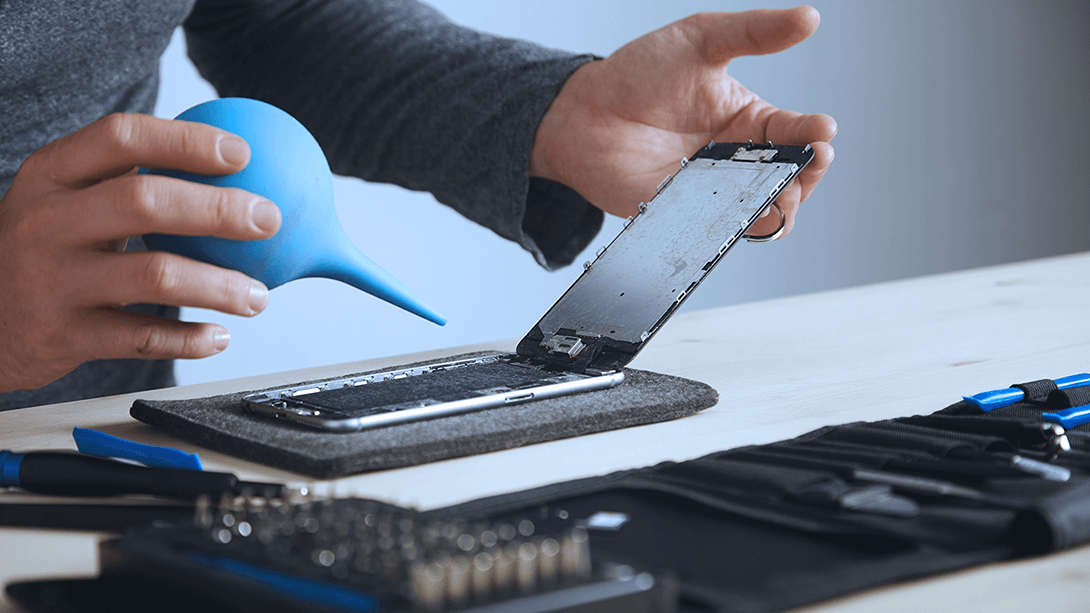 Man repairing a phone