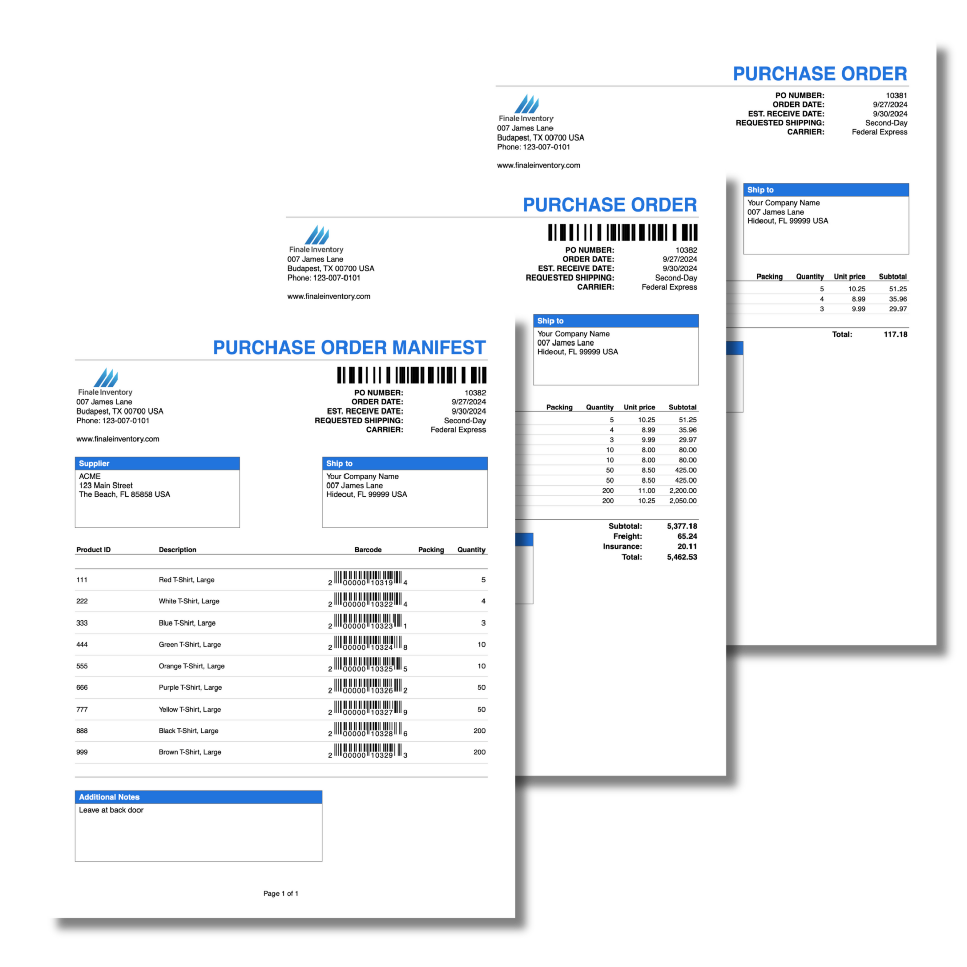 Purchase order examples Purchase order examples