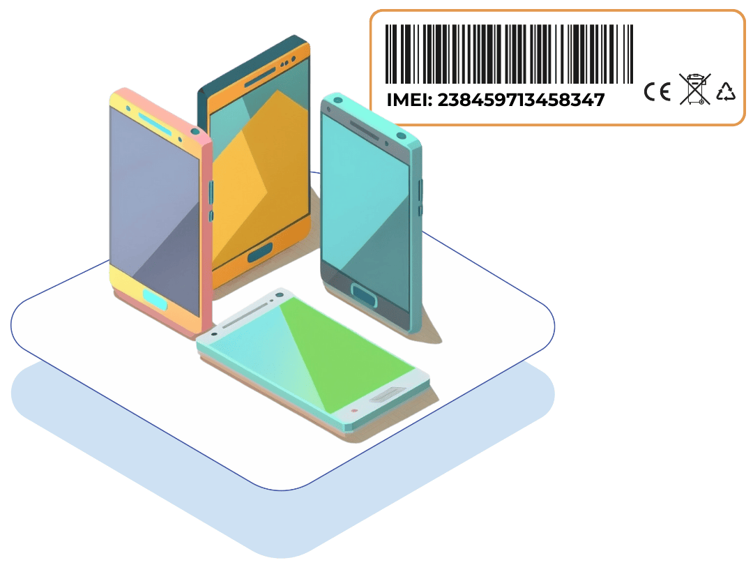 Serial Number Tracking, cell phone mobile device with IMEI label Serial Number Tracking, cell phone mobile device with IMEI label
