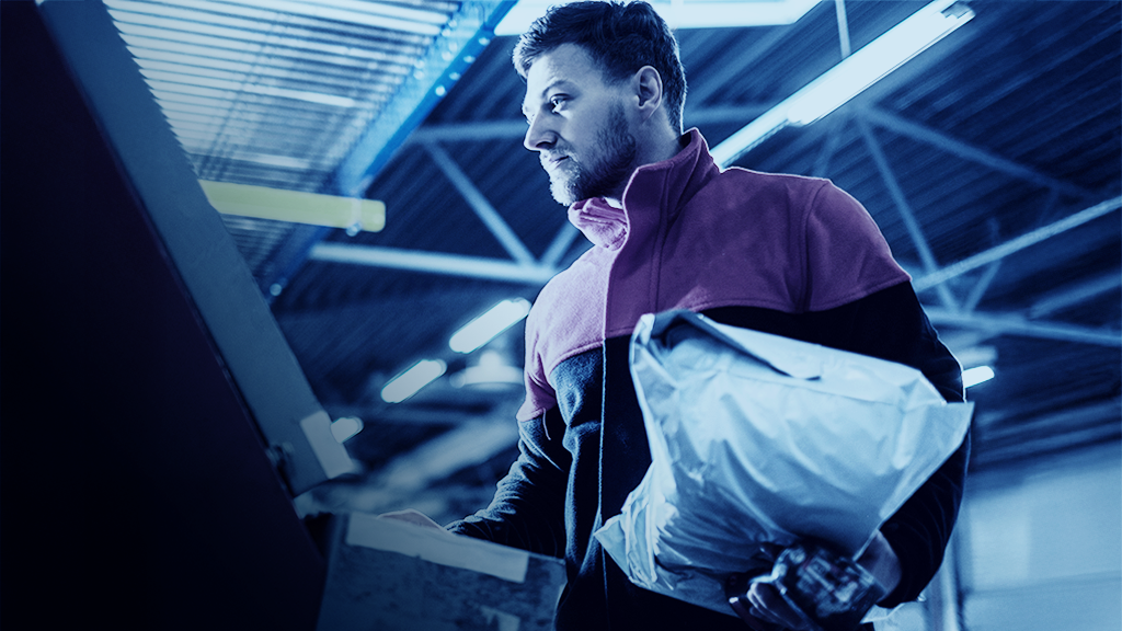 Picker and packer in a warehouse doing order fulfillment